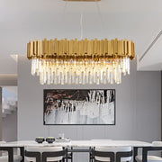 Luxury Crystal Strip Chandelier Gold Ceiling Light Lamp LED CL-CSCG