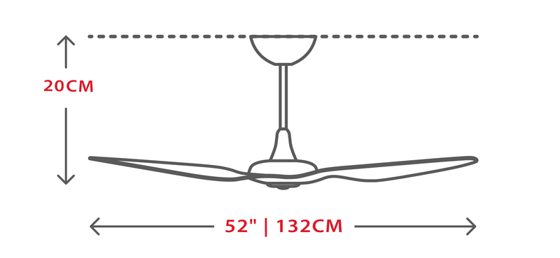 3 Wood Blades Ceiling Fan 52'' Ceiling Fan with Remote Control CF-5207