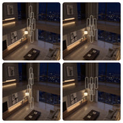 Large 6-Ring LED Chandelier Modern Dimmable Ceiling Light Foyer With Remote CL-HSL/CL-OSL