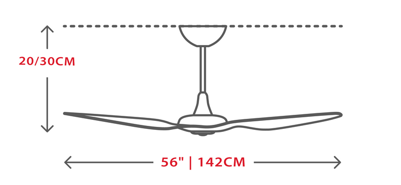 Ceiling Fan with LED Light 60" Black ABS Blades Remote ControlCF-6005