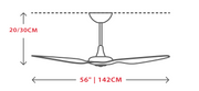 Ceiling Fan with LED Light 60" Brown ABS Blades Remote ControlCF-6005