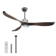 56" Ceiling Fan with Light Designer Silver&Brown ABS Blades CF-5603