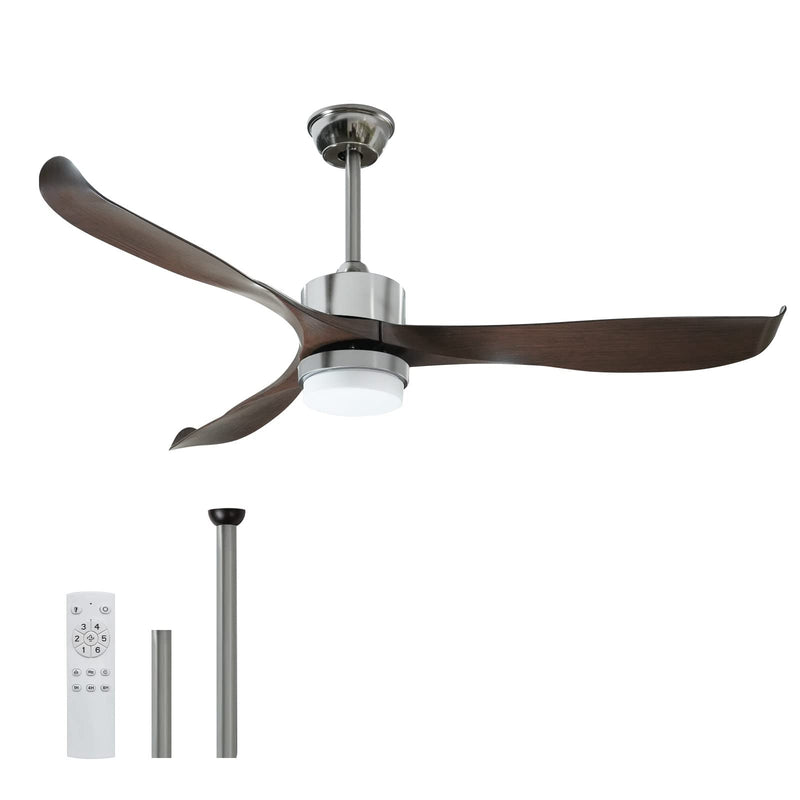 56" Ceiling Fan with Light Designer Silver&Brown ABS Blades CF-5603