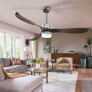 56" Ceiling Fan with Light Designer Silver&Brown ABS Blades CF-5603