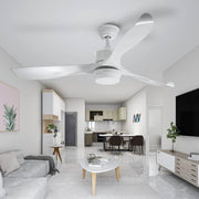 56'' Ceiling Fan with Light Designer Pure White  ABS Blades CF-5605
