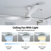 56'' Ceiling Fan with Light Designer Pure White  ABS Blades CF-5605