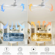 56'' Ceiling Fan with Light Designer Pure White  ABS Blades CF-5605