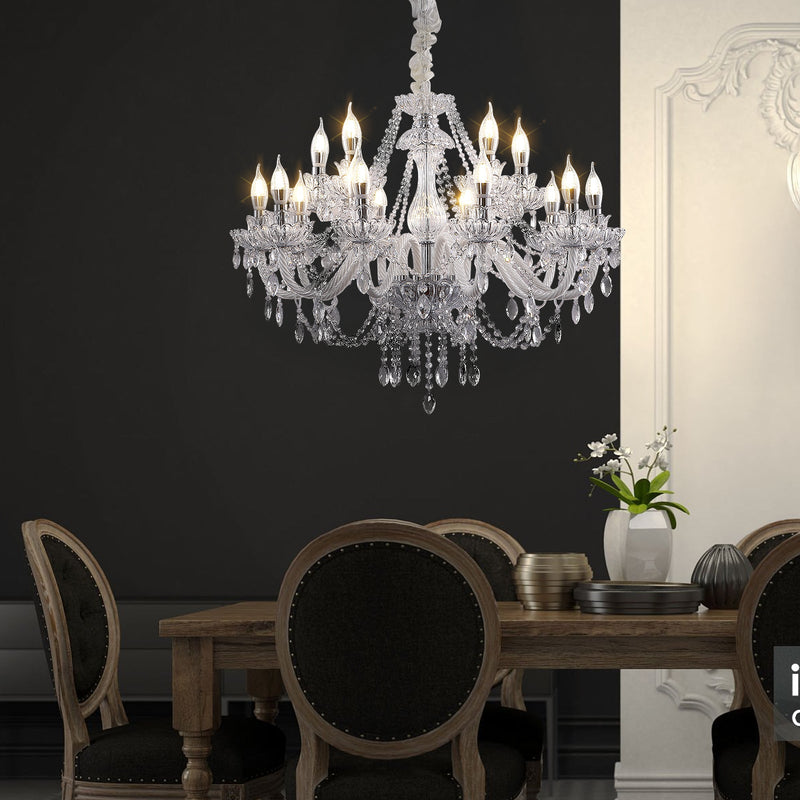 15 Lights Crystal Chandelier Large Ceiling Pendant Light CL-WCC15