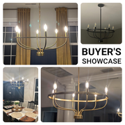 6 Lights Candle Chandelier Black Farmhouse & Industrial Pendant CL-6CD