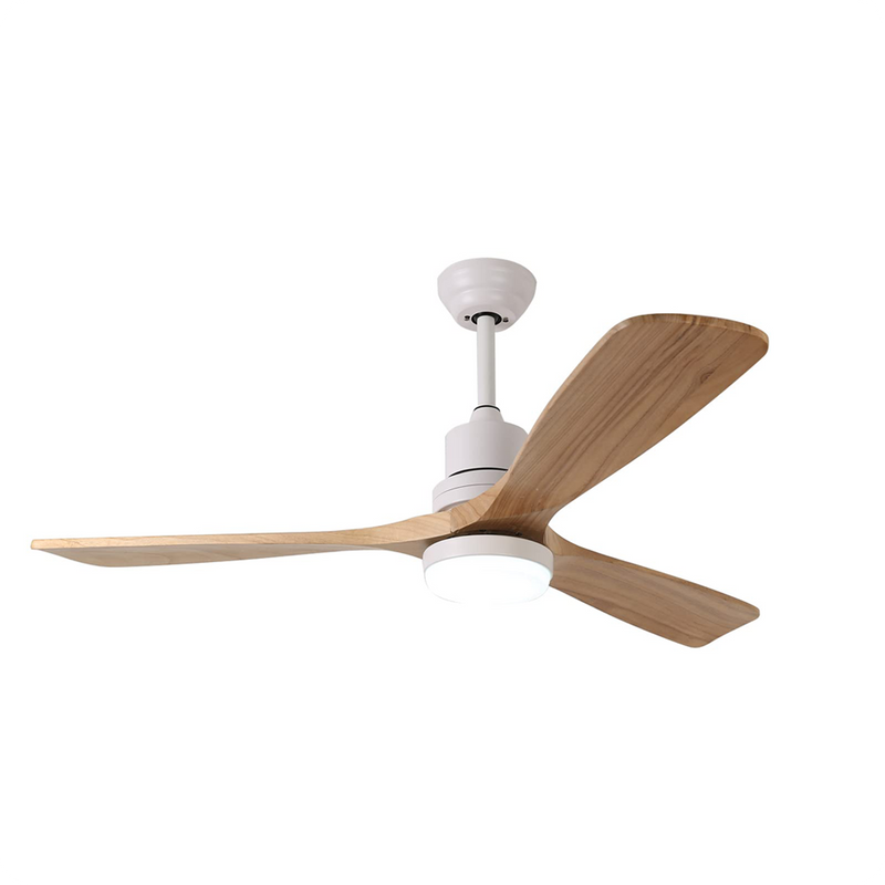 52'' Ceiling Fan with Light White&Brown with Remote Control CF-5204