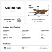 52''Large blade ceiling fan Modern fan with Remote Control CF-5205