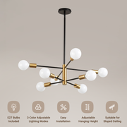 Sputnik Chandelier 8 Light Modern Pendant 3 Color Ceiling Light CL-HWGC8