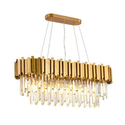 Luxury Crystal Strip Chandelier Gold Ceiling Light Lamp LED CL-CSCG