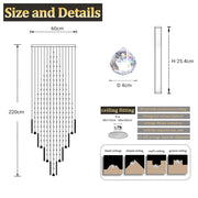 High Ceiling Crystal Chandelier Raindrop Staircase Chandelier CL-LRC