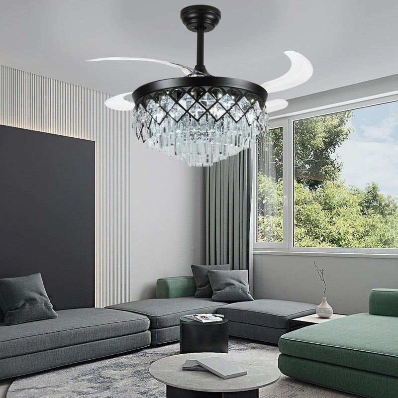 Windora Seraphine 42" Black Crystal Chandelier DC Ceiling Fan w/ 3CCT LED Remote Control - image 7