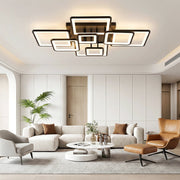 Modern LED Ceiling Light 6/8 Square Dimmable Flush Mount Light Remote App Black CL-SBK