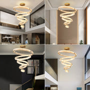 Helix 5-Ring Dimmable Crystal Chandelier – Gold Finish - image 6