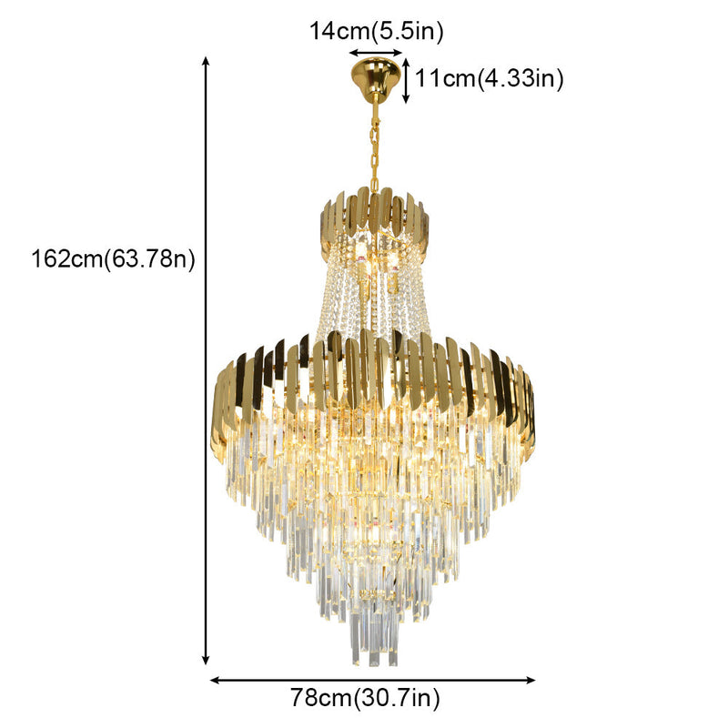 Aria 23-Light Gold Crystal Tiered Chandelier – 80cm - image 5