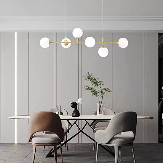 Modern Sputnik Chandelier 6-Light 125cm White Cover Ceiling CL-SPC6