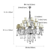 Juliette 18-Light Crystal Chandelier with Shades – 100cm - image 5
