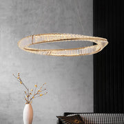 1 Ring Crystal Chandelier 60cm Gold 3 Colors With Remote CL-1R6