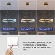 1 Ring Crystal Chandelier 60cm Gold 3 Colors With Remote CL-1R6