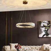 1 Ring Crystal Chandelier 60cm Gold 3 Colors With Remote CL-1R6