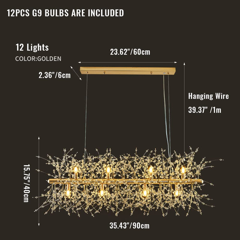 Modern Firework Chandelier 12 Lights 3 Colors Dandelion Pendant CL-FWS