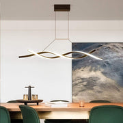 Linear Acrylic Chandeliers LED Modern Wave Black Island Light CL-DW