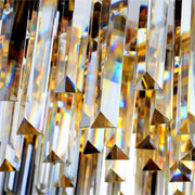Luxury Crystal Strip Chandelier Gold Ceiling Light Lamp LED CL-CSCG