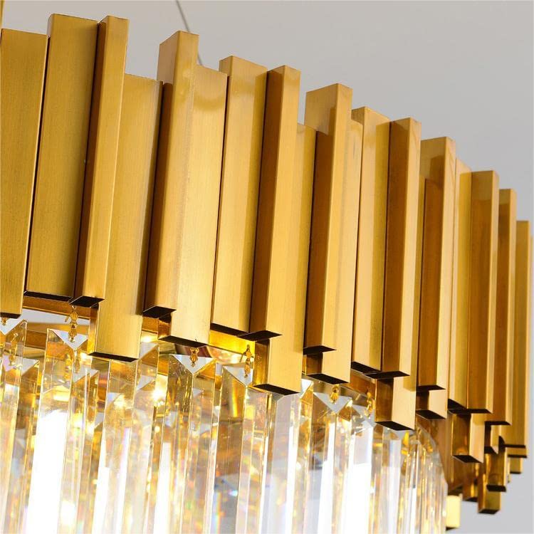 Luxury Crystal Strip Chandelier Gold Ceiling Light Lamp LED CL-CSCG