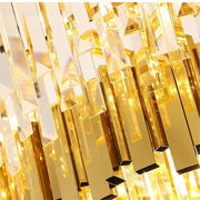 Luxury Crystal Strip Chandelier Gold Ceiling Light Lamp LED CL-CSCG