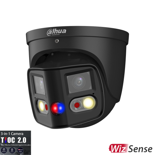 DAHUA 2 X 4MP TIOC 2.0 TURRET FIXED CAMERA BLACK