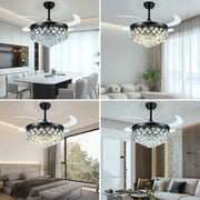 Windora Seraphine 42" Black Crystal Chandelier DC Ceiling Fan w/ 3CCT LED Remote Control - image 9