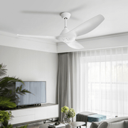 52'' Pure White Ceiling Fan Remote Reversible DC Motor Timer CF-5211