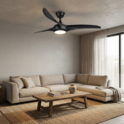 Ceiling Fan with LED Light 60" Black ABS Blades Remote ControlCF-6005