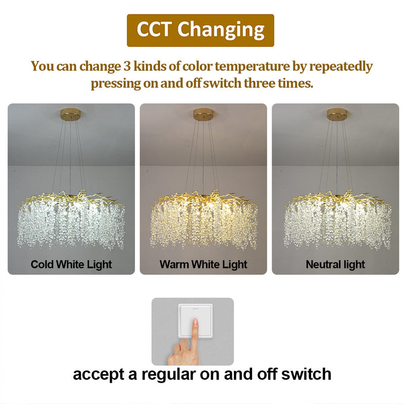 Golden Wisteria Crystal Chandelier 80cm - image 4