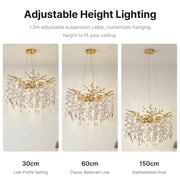 Crystal Tree Branches Chandelier 60cm Gold/Silver 8-Light Luxury Pendant CL-LCTB60