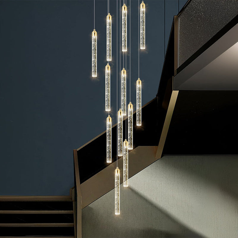 Staircase Crystal Chandelier Modern 12/18-Light Chain Light CL-CBAR