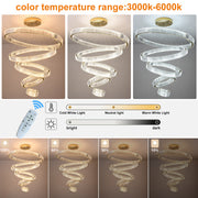 Helix 5-Ring Dimmable Crystal Chandelier – Gold Finish - image 4