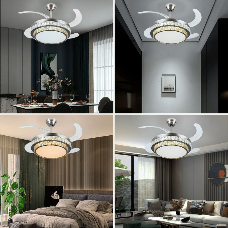 Windora Eloria 42" Dual-Tone Crystal DC Ceiling Fan w/ 3CCT LED Remote Control - image 9