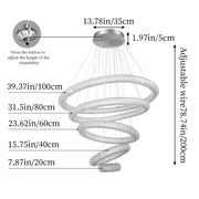 Miralia 5-Ring Dimmable Crystal Chandelier - Silver Finish - image 6