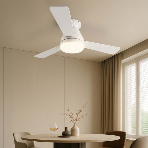 Ceiling Fan with Light 36/42" DC Motor 3 Wood Blades White CF-JYFW