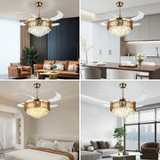 Windora Solenne 42" Gold Crystal Chandelier DC Ceiling Fan w/ 3CCT LED Remote - image 9