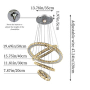 Malara 4-Ring Dimmable Crystal Chandelier – Silver Finish - image 6