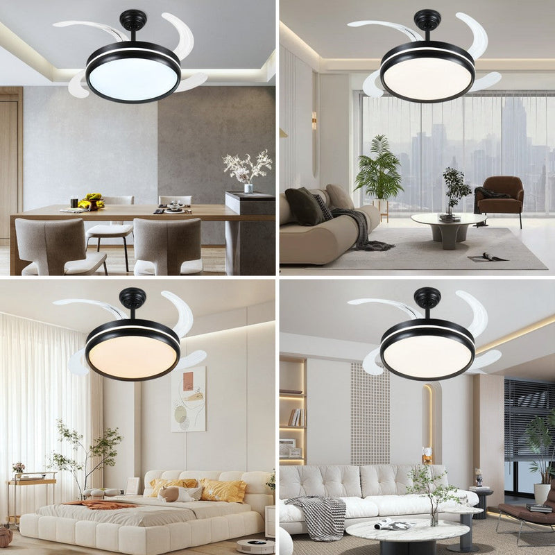 Windora Cyra 42" Black Halo DC Ceiling Fan w/ 3CCT LED Remote Control - image 9