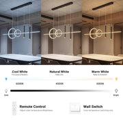 Ring Strip Mix LED Chandelier Adjustable Chain Metal Acrylic Modern Pendant Light CL-RSMC