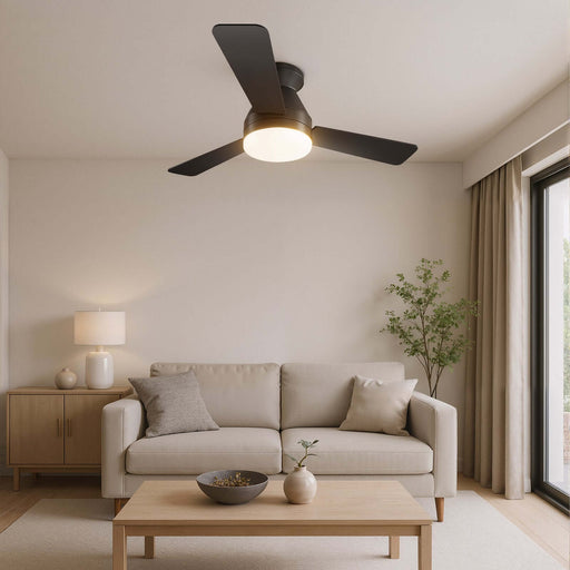 Ceiling Fan with Light 36/42" DC Motor 3 Wood Blades Black CF-JYFB