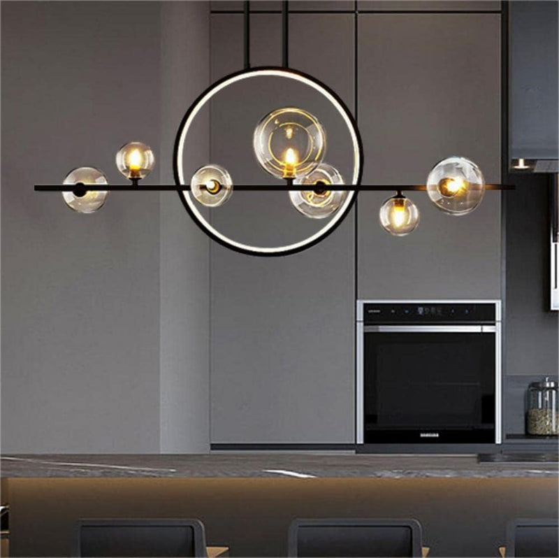 Glass Globe Sputnik Chandelier 7-Light LED Pendant Light CL-GM7