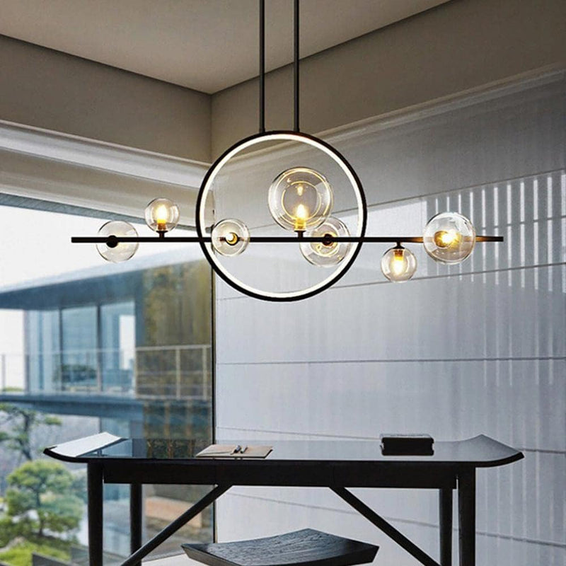 Glass Globe Sputnik Chandelier 7-Light LED Pendant Light CL-GM7
